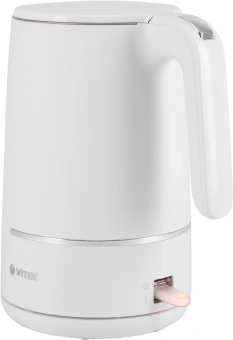 Чайник электрический Vitek VT-1104 1.5л. 2200Вт белый корпус: металл/пластик - купить недорого с доставкой в интернет-магазине