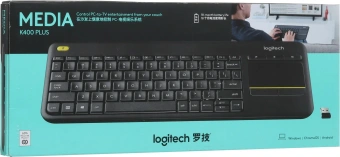 Клавиатура Logitech K400 Plus черный USB беспроводная Multimedia (920-007173) - купить недорого с доставкой в интернет-магазине