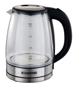 Чайник электрический Starwind SKG4777 1.8л. 2000Вт черный/прозрачный корпус: стекло - цена, купить или заказать с доставкой в интернет-магазине Чайник электрический Starwind SKG4777 1.8л. 2000Вт черный/прозрачный корпус: стекло - купить недорого с доставкой в интернет-магазине