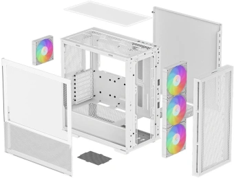 Корпус Deepcool CH560 белый без БП ATX 8x120mm 3x140mm 1xUSB3.0 audio bott PSU - купить недорого с доставкой в интернет-магазине