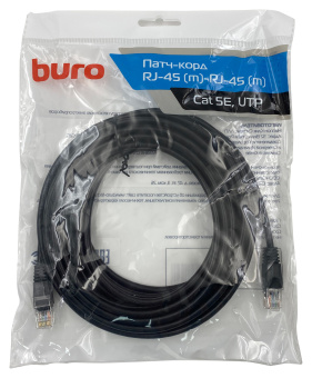 Патч-корд Buro UTP 4 пары cat5E CCA molded 7м черный RJ-45 (m)-RJ-45 (m) - купить недорого с доставкой в интернет-магазине