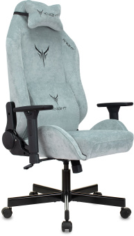 Кресло игровое Knight N1 Fabric серо-голубой Light-28 с подголов. крестов. металл - купить недорого с доставкой в интернет-магазине