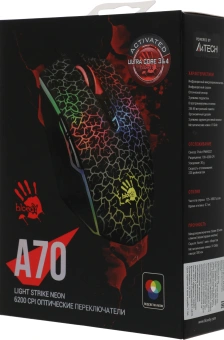 Мышь A4Tech Bloody A70A черный оптическая 6200dpi USB 7but (A70 ACTIVATED) - купить недорого с доставкой в интернет-магазине