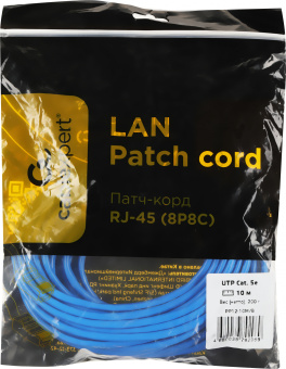 Патч-корд Premier PP12-10M/B 1000Гбит/с UTP 4 пары cat.5E CCA molded 10м синий RJ-45 (m)-RJ-45 (m) - купить недорого с доставкой в интернет-магазине
