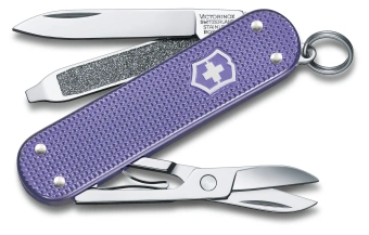 Нож перочинный Victorinox Classic SD Alox Electric Lavender (0.6221.223G) 58мм 5функц. подар.коробка - купить недорого с доставкой в интернет-магазине