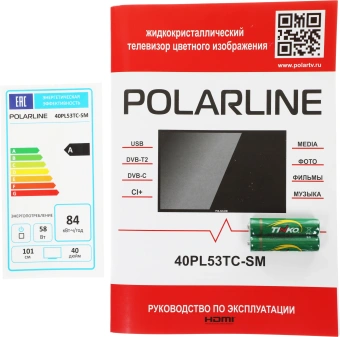 Телевизор LED PolarLine 40" 40PL53TC-SM Frameless черный FULL HD 60Hz DVB-T DVB-T2 DVB-C DVB-S2 USB WiFi Smart TV (RUS) - купить недорого с доставкой в интернет-магазине