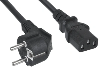 Шнур питания Cabeus PC-186-VDE-5M C13-Schuko проводник.:3x0.75мм2 5м 220/250В 6А черный - купить недорого с доставкой в интернет-магазине