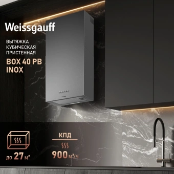 Вытяжка каминная Weissgauff Box 40 PB нержавеющая сталь управление: кнопочное (1 мотор) - купить недорого с доставкой в интернет-магазине