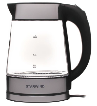 Чайник электрический Starwind SKG3311 1.7л. 2200Вт черный/серебристый корпус: стекло/металл/пластик - купить недорого с доставкой в интернет-магазине