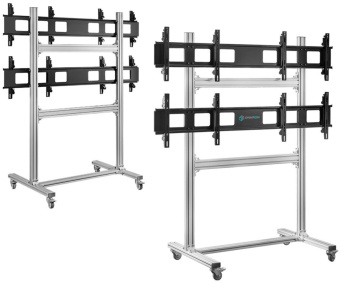 Подставка для телевизора Onkron FSPRO2L-22 серебристый 40"-55" макс.200кг напольный мобильный - купить недорого с доставкой в интернет-магазине