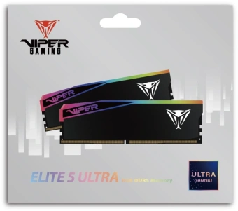 Память DDR5 2x32GB 6000MHz Patriot VEUR564G6028K Viper Elite 5 Ultra RGB RTL Gaming PC5-48000 CL28 DIMM 288-pin 1.4В kit single rank с радиатором Ret - купить недорого с доставкой в интернет-магазине