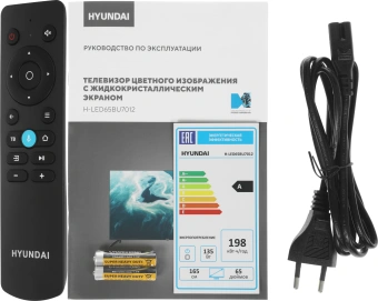 Телевизор LED Hyundai 65" H-LED65BU7012 YaOS Frameless черный 4K Ultra HD 60Hz DVB-T DVB-T2 DVB-C DVB-S DVB-S2 USB WiFi Smart TV - купить недорого с доставкой в интернет-магазине