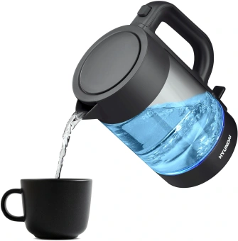 Чайник электрический Hyundai HYK-G7707 1.7л. 2200Вт графит корпус: стекло - купить недорого с доставкой в интернет-магазине