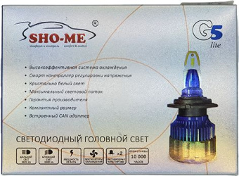 Лампа автомобильная светодиодная Sho-Me G5 Lite LH-H3 H3 9-27В 24Вт (упак.:2шт) 5000K - купить недорого с доставкой в интернет-магазине