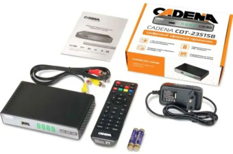 Ресивер DVB-T2 Cadena CDT-2351SB черный - купить недорого с доставкой в интернет-магазине