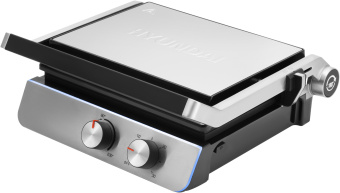 Электрогриль Hyundai HYG-4046 2200Вт черный/серебристый - купить недорого с доставкой в интернет-магазине