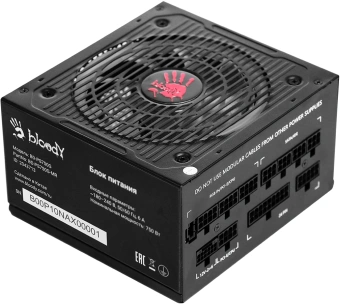 Блок питания Bloody ATX 750W BD-PS750G 80+ gold (20+4pin) APFC 120mm fan color LED 6xSATA Cab Manag RTL - купить недорого с доставкой в интернет-магазине