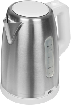 Чайник электрический Braun WK1500WH 1.7л. 2200Вт сталь/белый корпус: металл/пластик - купить недорого с доставкой в интернет-магазине