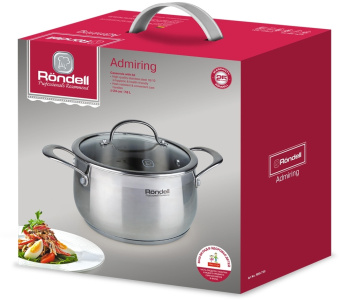 Кастрюля Rondell Admiring RDS-726 7.8л. d=24см (с крышкой) стальной - купить недорого с доставкой в интернет-магазине