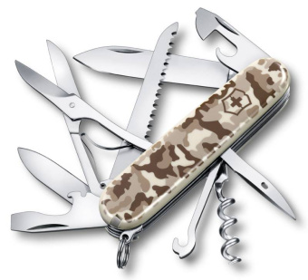 Нож перочинный Victorinox Huntsman (1.3713.941) 91мм 15функц. камуфляж пустыни карт.коробка - купить недорого с доставкой в интернет-магазине