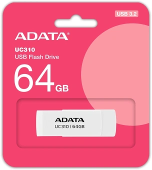 Флеш Диск A-Data 64GB UC310 UC310-64G-RWH USB3.2 белый - купить недорого с доставкой в интернет-магазине