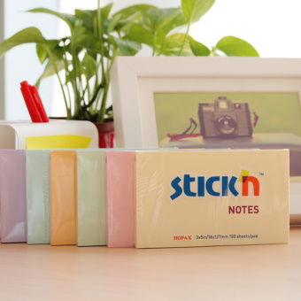 Блок самоклеящийся бумажный Stick`n 21155 76x127мм 100лист. 70г/м2 пастель голубой - купить недорого с доставкой в интернет-магазине