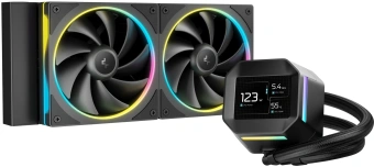 Система водяного охлаждения Deepcool LM240 ARGB Soc-AM5/AM4/1200/1700/1851 черный 4-pin 19-36dB Al LCD 220W 1404gr Ret (R-LM240-BKDMMC-1) - купить недорого с доставкой в интернет-магазине