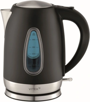 Чайник электрический Vitek VT-WK1065 1.7л. 2000Вт черный/серебристый корпус: металл - купить недорого с доставкой в интернет-магазине