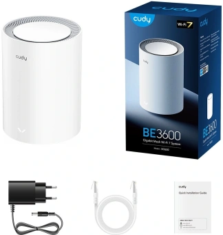 Бесшовный Mesh роутер Cudy M3600 (M3600(1-PACK)) BE3600 10/100/1000BASE-T белый - купить недорого с доставкой в интернет-магазине