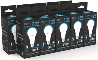 Лампа светодиодная Gauss 102502322 22Вт цок.:E27 груша 220B св.свеч.бел.хол. (упак.:1шт) - купить недорого с доставкой в интернет-магазине