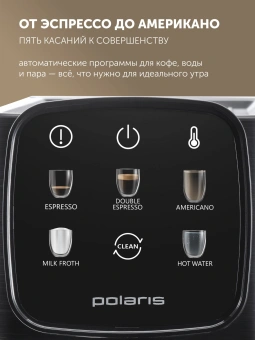Кофеварка рожковая Polaris PCM 1551E Adore Crema 1500Вт черный - купить недорого с доставкой в интернет-магазине
