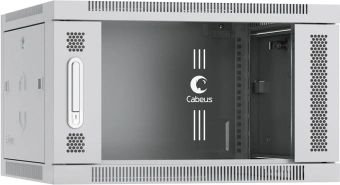 Шкаф коммутационный Cabeus (SH-05F-6U60/45) настенный 6U 600x450мм пер.дв.стекл 60кг серый 390мм 368мм IP20 сталь - купить недорого с доставкой в интернет-магазине