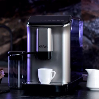 Кофемашина Kitfort КТ-7166 1350Вт черный/нержавеющая сталь - купить недорого с доставкой в интернет-магазине