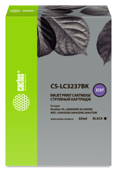 Картридж струйный Cactus CS-LC3237BK черный пигментный (65мл) для Brother HL-J6000DW/J6100DW - купить недорого с доставкой в интернет-магазине