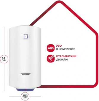 Водонагреватель Ariston BLU1 R ABS 65 V SLIM 1.5кВт 65л электрический настенный/белый - купить недорого с доставкой в интернет-магазине