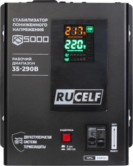 Стабилизатор напряжения Rucelf RS-5000 5кВА однофазный черный - купить недорого с доставкой в интернет-магазине