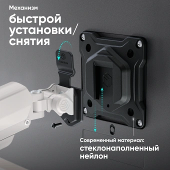 Кронштейн для мониторов Onkron G160 BW черный/белый 13"-32" макс.10кг настольный поворот и наклон верт.перемещ. - купить недорого с доставкой в интернет-магазине
