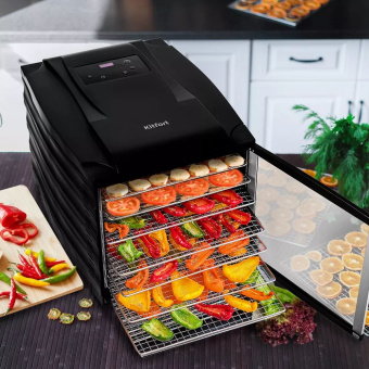 Сушка для фруктов и овощей Kitfort КТ-1921 9под. 800Вт черный - купить недорого с доставкой в интернет-магазине