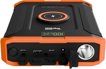 Электростанция портативная TopON TOP-X60 60000mAh 10A QC3.0/PD 3xUSB беспров.зар. черный/оранжевый (103765) - купить недорого с доставкой в интернет-магазине