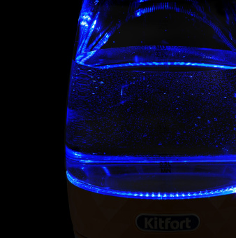 Чайник электрический Kitfort КТ-6123-4 2л. 2200Вт оранжевый корпус: стекло/металл/пластик - купить недорого с доставкой в интернет-магазине