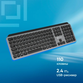 Клавиатура Оклик K859W серый/черный USB беспроводная slim Multimedia (2002136) - цена, купить или заказать с доставкой в интернет-магазине Клавиатура Оклик K859W серый/черный USB беспроводная slim Multimedia (2002136) - купить недорого с доставкой в интернет-магазине