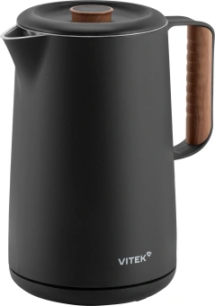 Чайник электрический Vitek VT-WK1093 1.7л. 2000Вт черный/дерево корпус: металл/пластик - купить недорого с доставкой в интернет-магазине