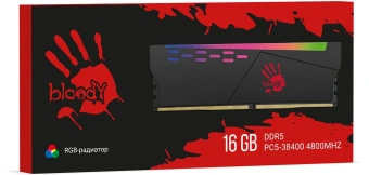 Память DDR5 16GB 4800MHz Bloody BDM016A4800RS RGB RTL Gaming PC5-38400 CL40 DIMM 288-pin 1.1В single rank с радиатором Ret - купить недорого с доставкой в интернет-магазине