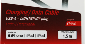 Кабель Hama 00187212 USB (m)-Lightning (m) 1.5м черный - купить недорого с доставкой в интернет-магазине