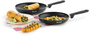 Сковорода Rondell Massimo RDA-1403 круглая 26см покрытие: Xylan Plus ручка несъемная (без крышки) черный - купить недорого с доставкой в интернет-магазине