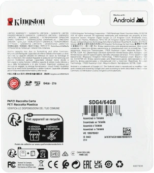 Флеш карта SDXC 64GB Kingston SDG4/64GB Canvas Go! Plus V30 w/o adapter - купить недорого с доставкой в интернет-магазине