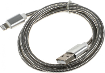 Кабель Premier 6-703M2 1.0S USB (m)-Lightning (m) 1м серебристый пакет - купить недорого с доставкой в интернет-магазине