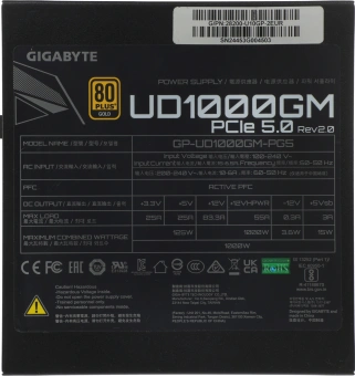 Блок питания Gigabyte ATX 1000W GP-UD1000GM PG5 V2 80+ gold (20+4pin) APFC 120mm fan 8xSATA Cab Manag RTL - купить недорого с доставкой в интернет-магазине