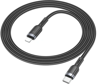 Кабель Hoco U117 IP(01467) USB Type-C-Lightning (m) 1.2м черный - купить недорого с доставкой в интернет-магазине