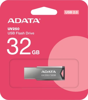 Флеш Диск A-Data 32GB UV250 AUV250-32G-RBK USB2.0 серебристый - купить недорого с доставкой в интернет-магазине